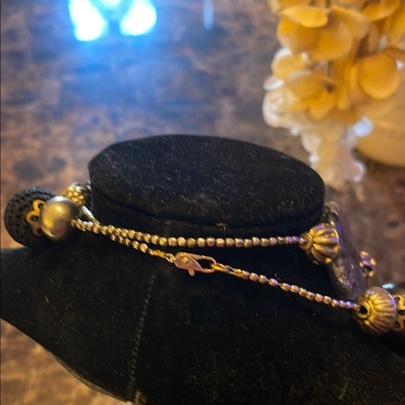 Elegant Black and Gold Boho Necklace - Picture 2 of 4